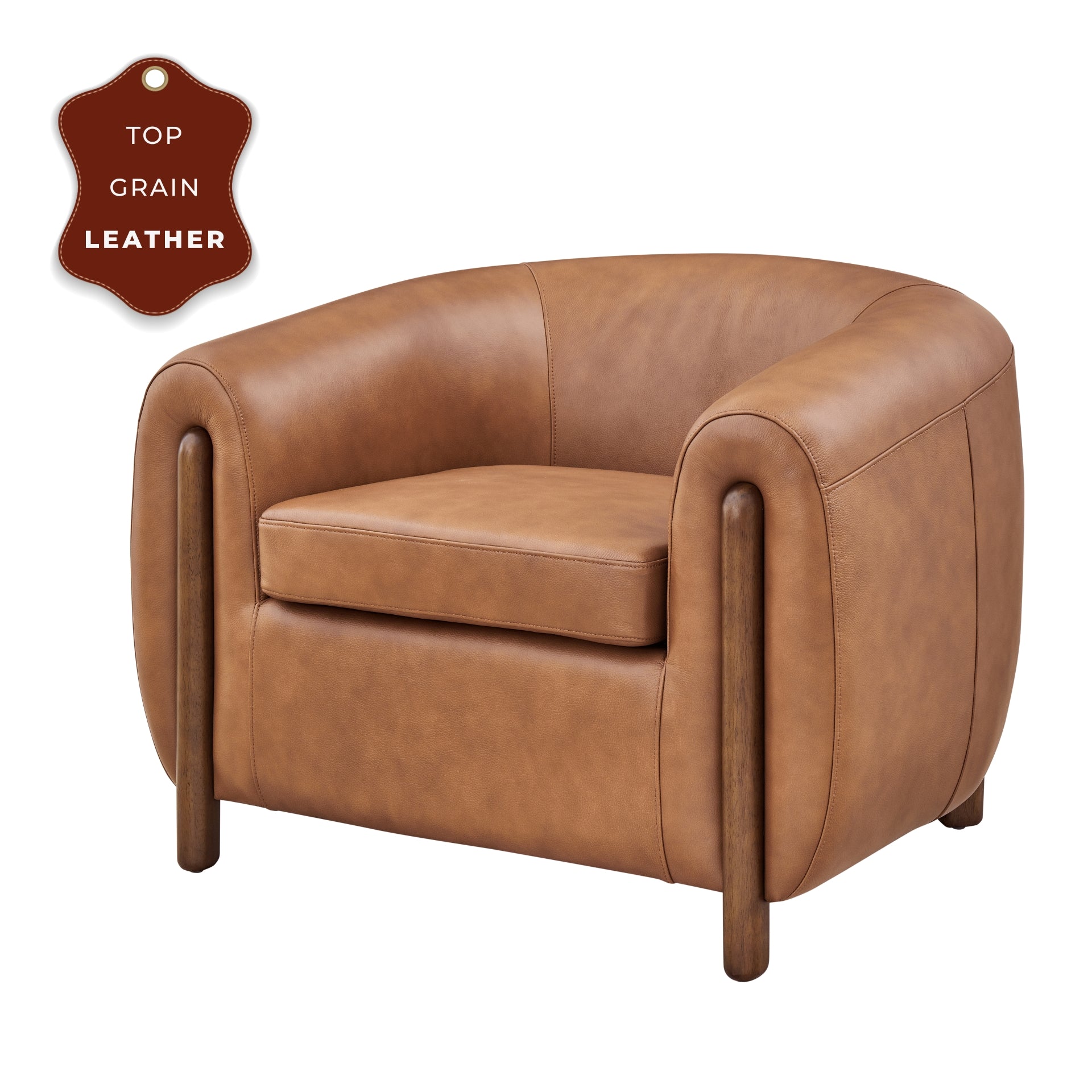 Cordelia Top Grain Leather Accent Arm Chair
