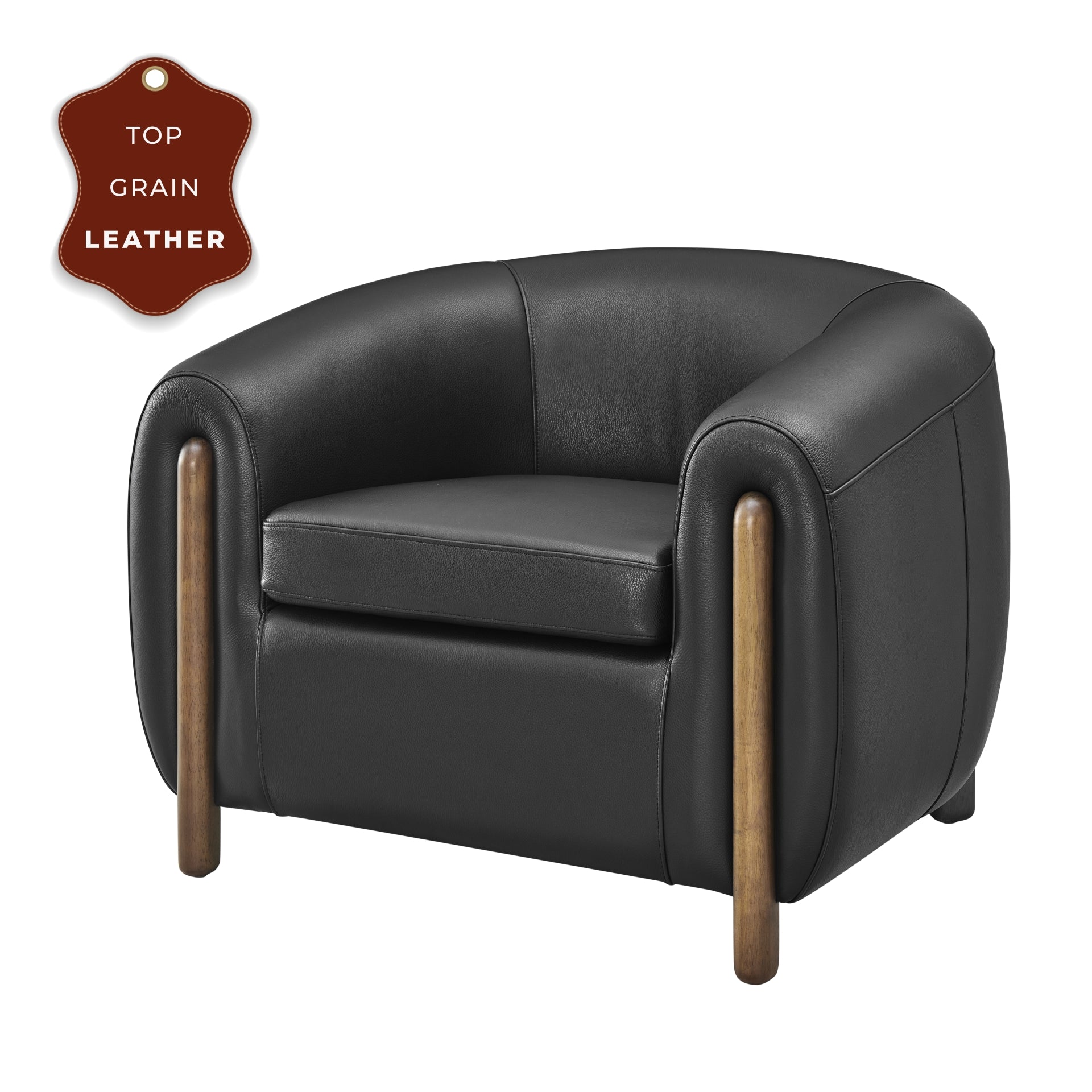 Cordelia Top Grain Leather Accent Arm Chair
