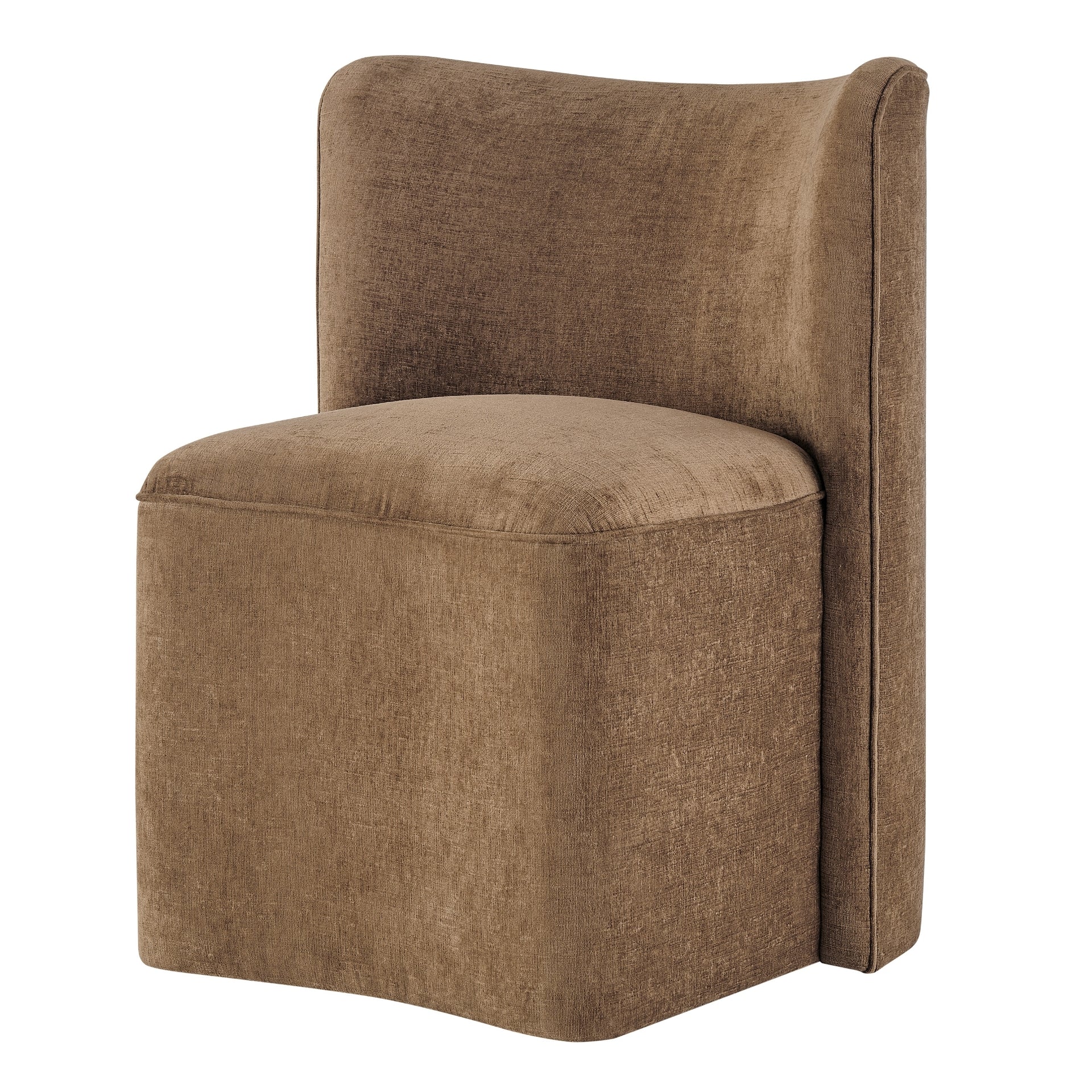 Morraine Chenille Dining Side Chair with Casters