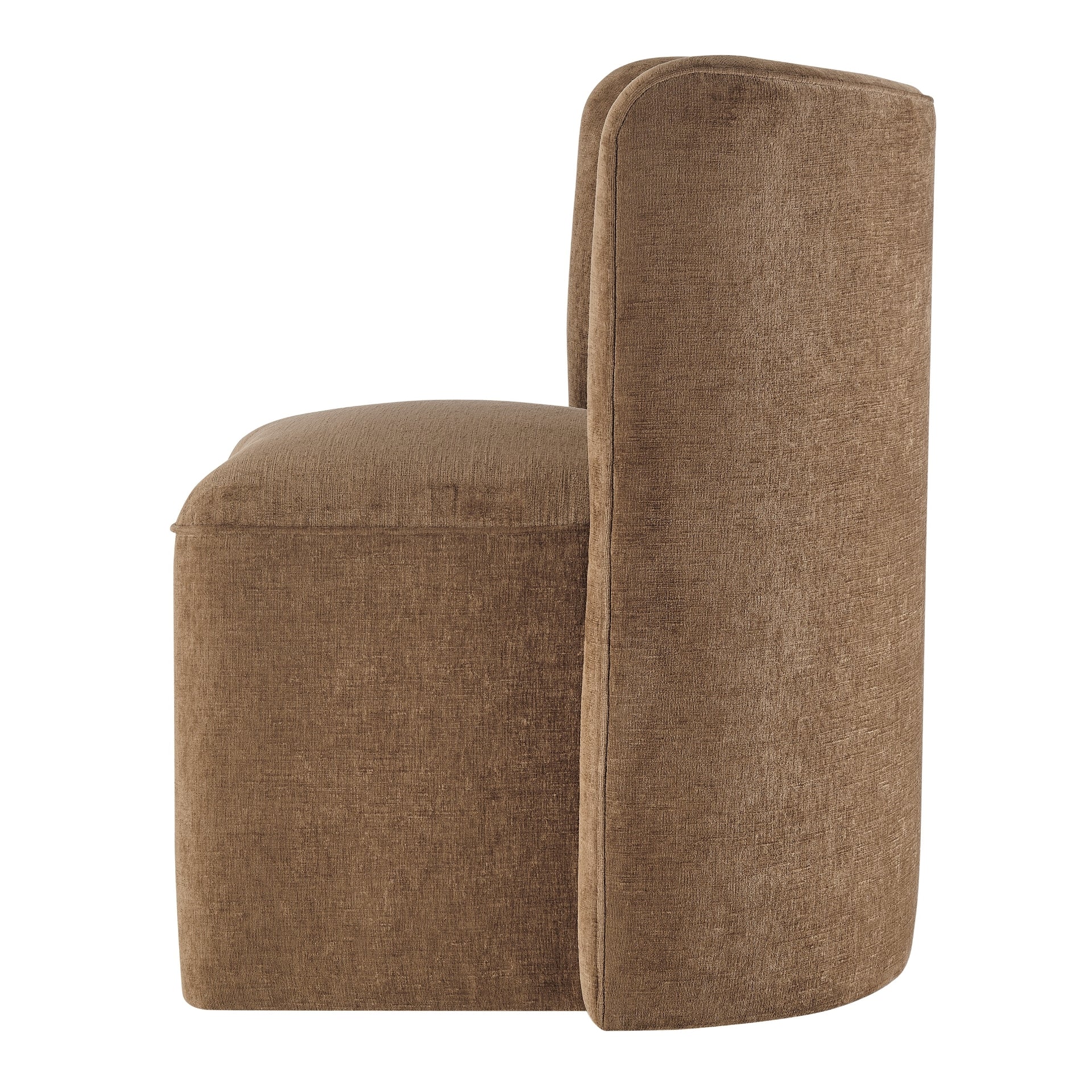 Morraine Chenille Dining Side Chair with Casters