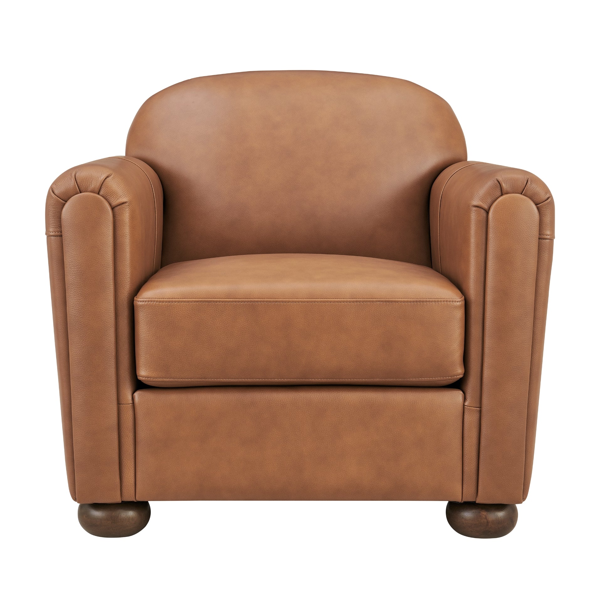 Grandora Top Grain Leather Accent Arm Chair