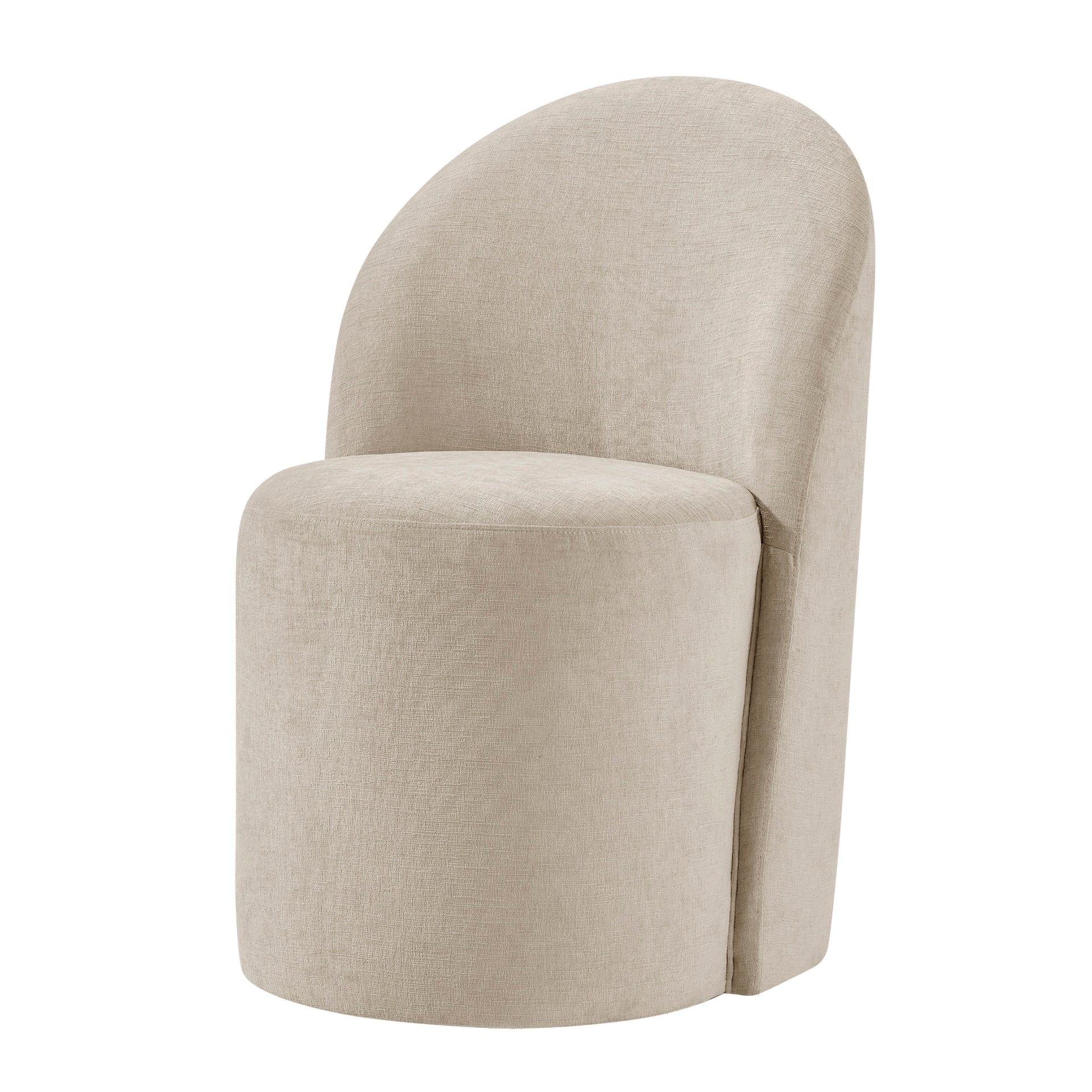 Cabrina Chenille Dining Side Chair with Casters