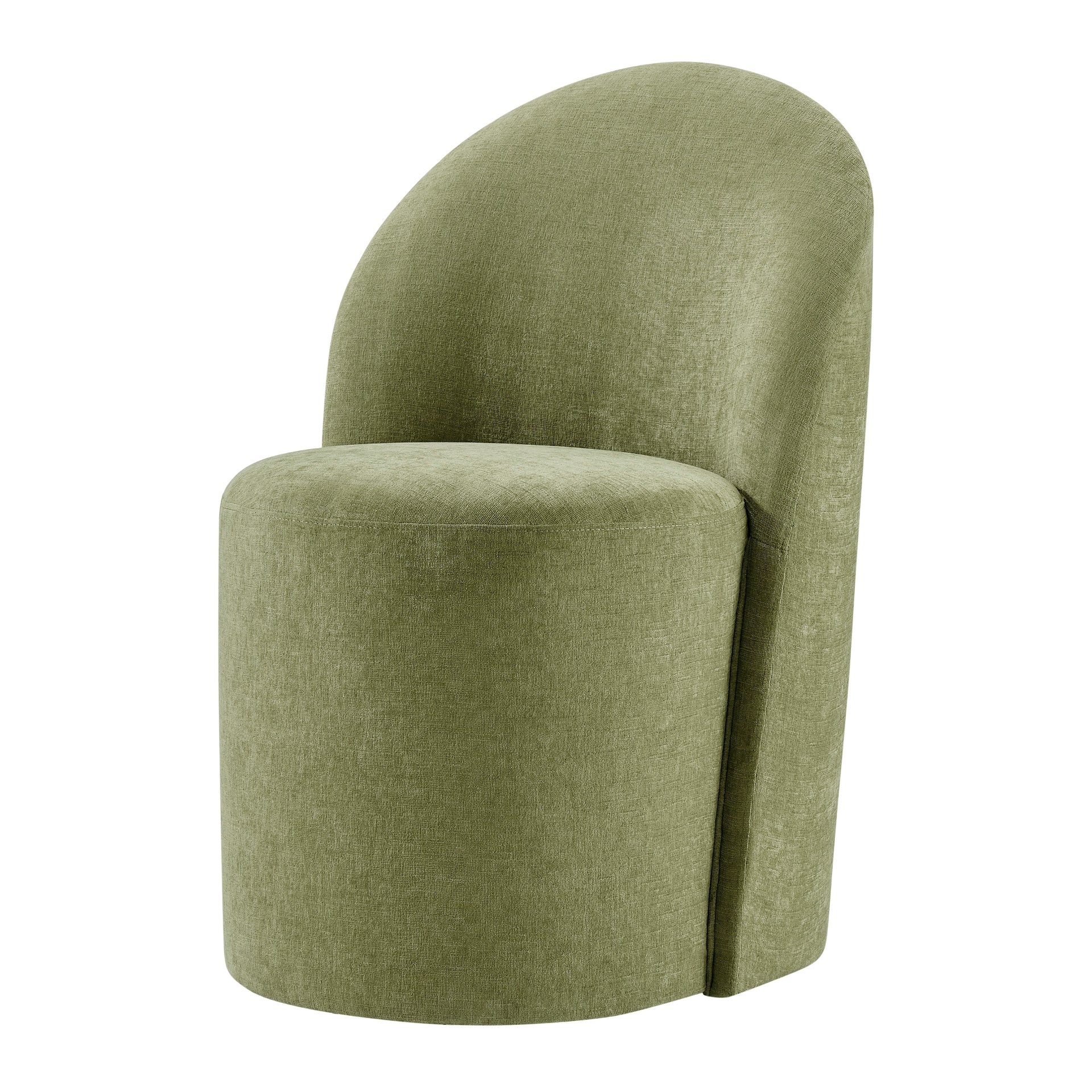 Cabrina Chenille Dining Side Chair with Casters