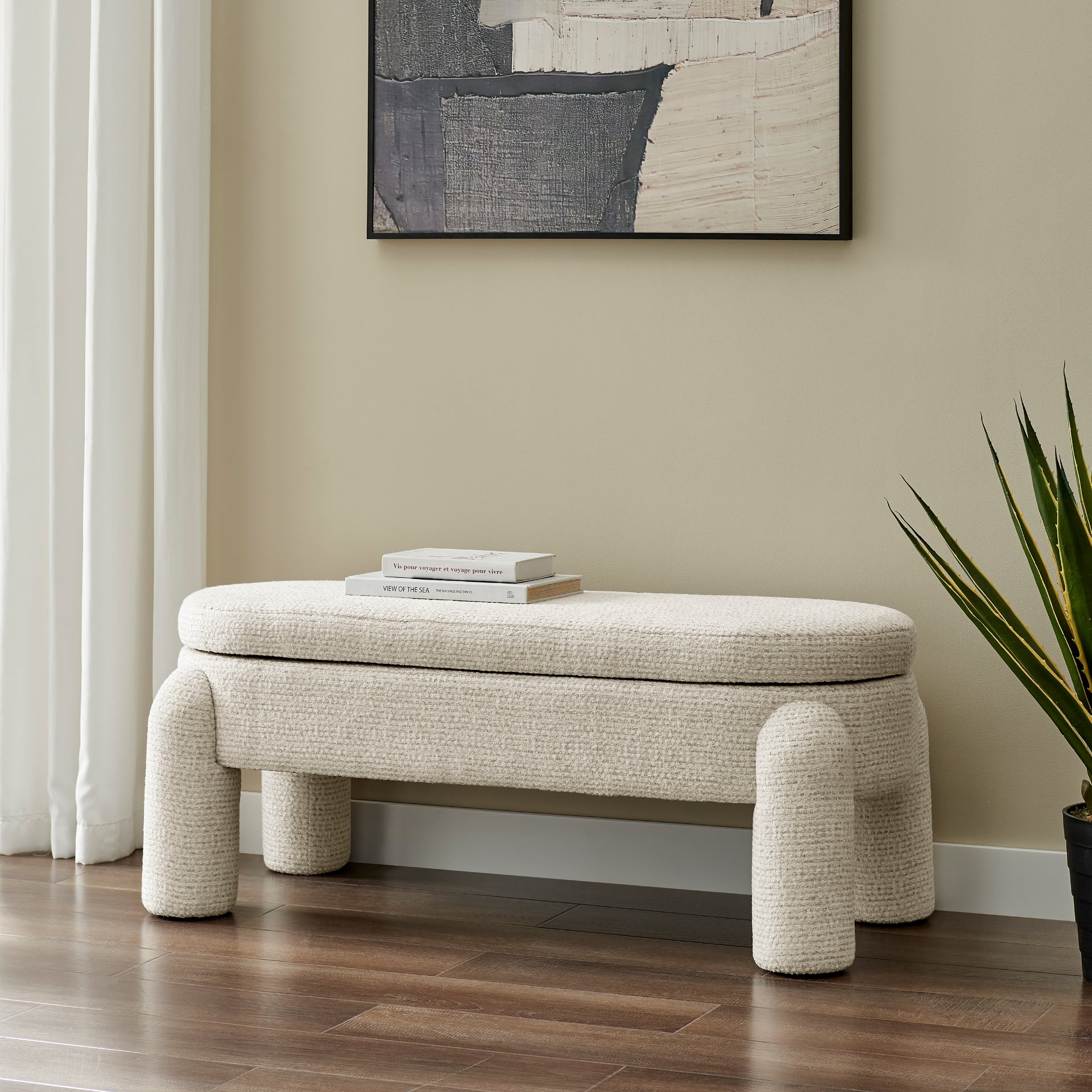 Bowden Chenille Storage Bench