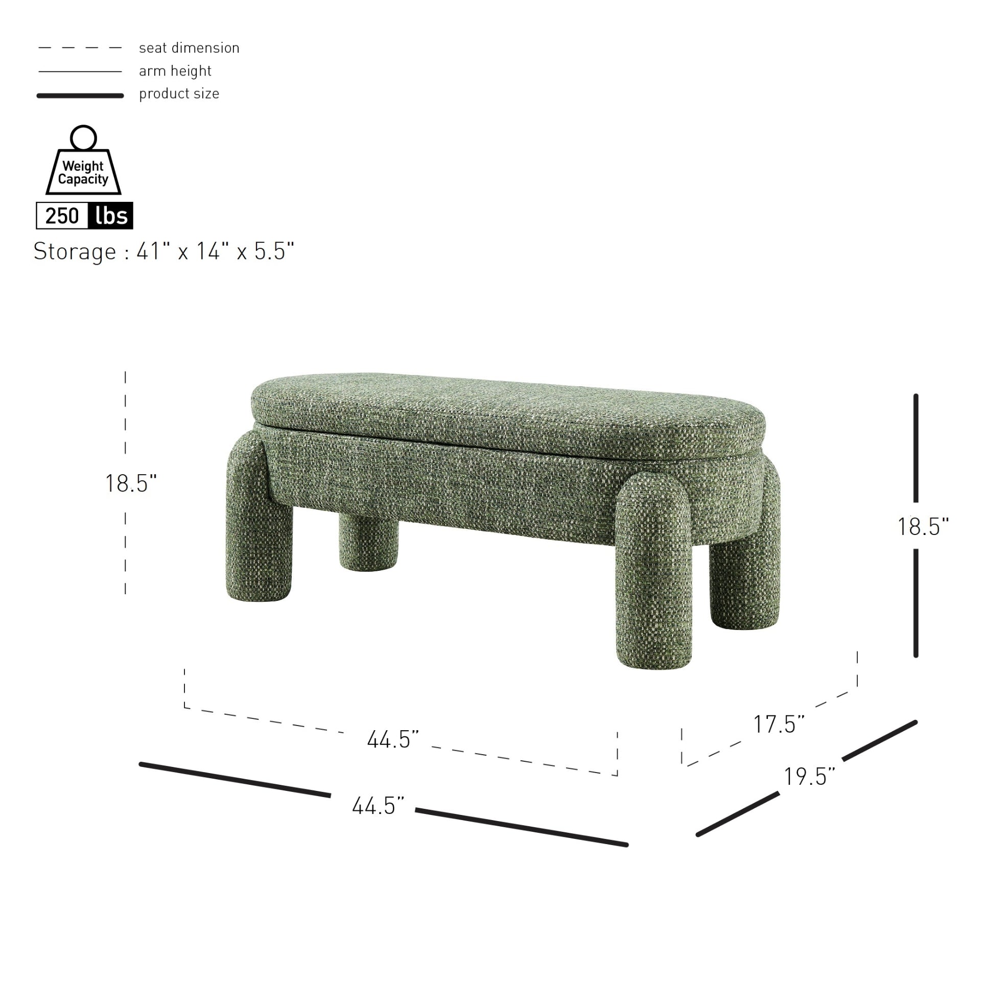 Bowden Chenille Storage Bench