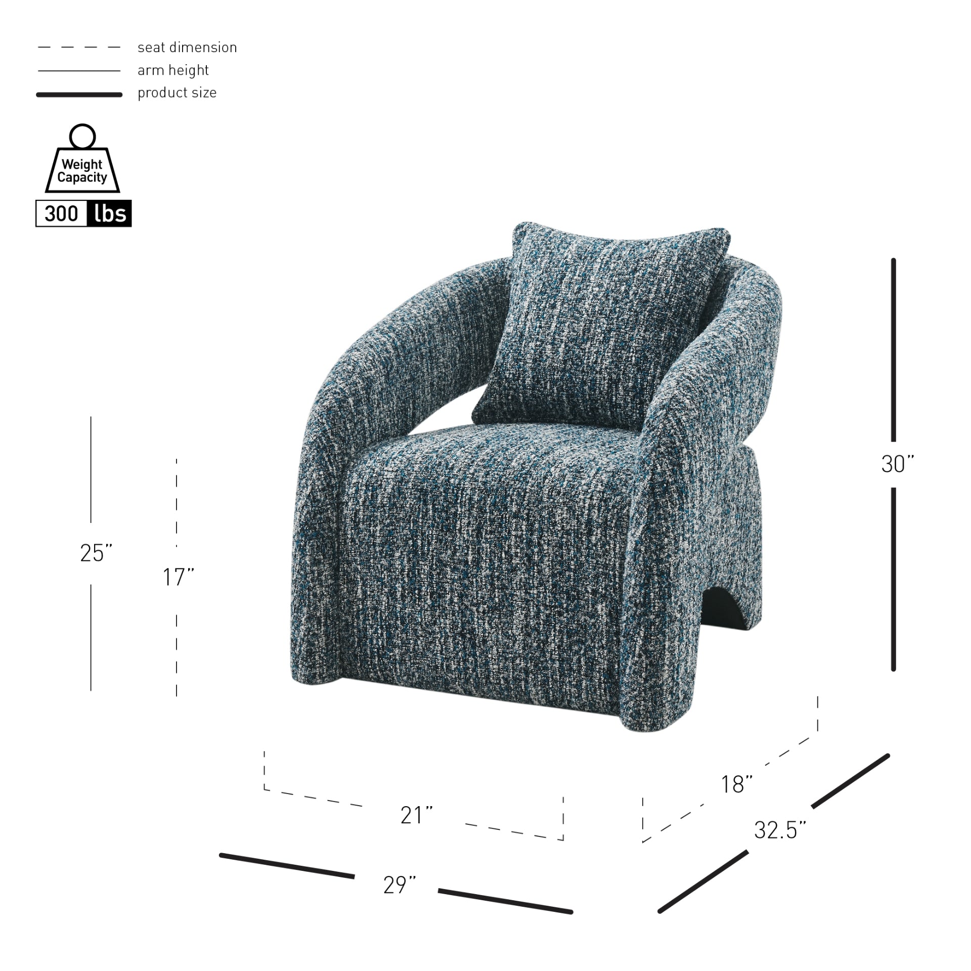 Lunessa Boucle Accent Arm Chair