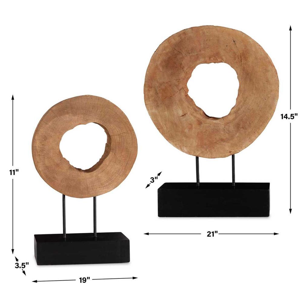 Uttermost Ashlea Wooden Sculptures - Set of 2