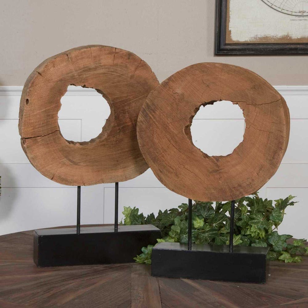 Uttermost Ashlea Wooden Sculptures - Set of 2