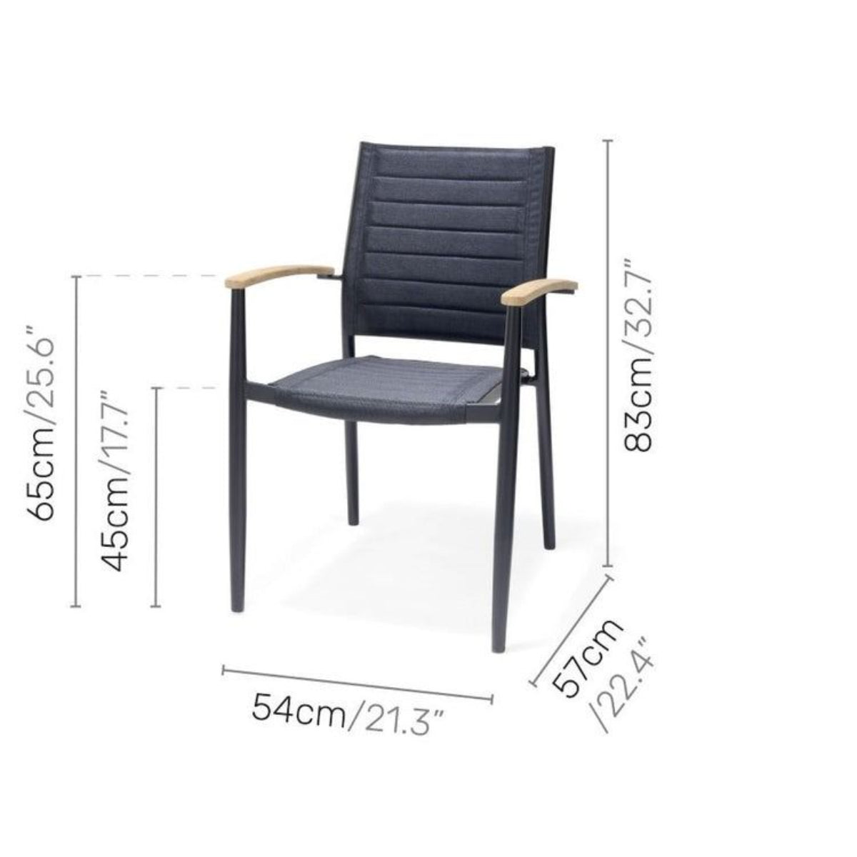 Portals Dark Lite Stacking Armchair