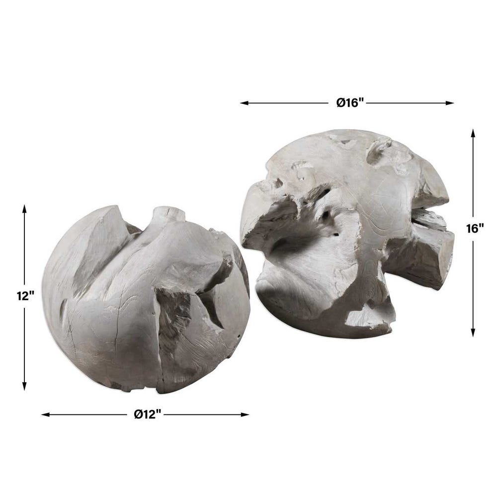 Uttermost Ermanno Teak Balls - Set of 2