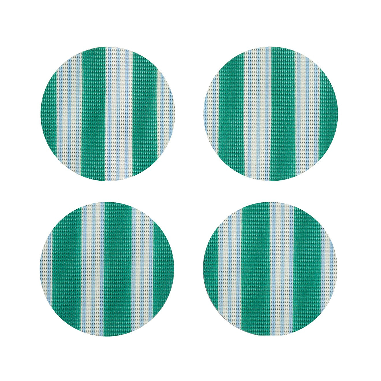 Festive Stripe Round Coasters - Set of 4