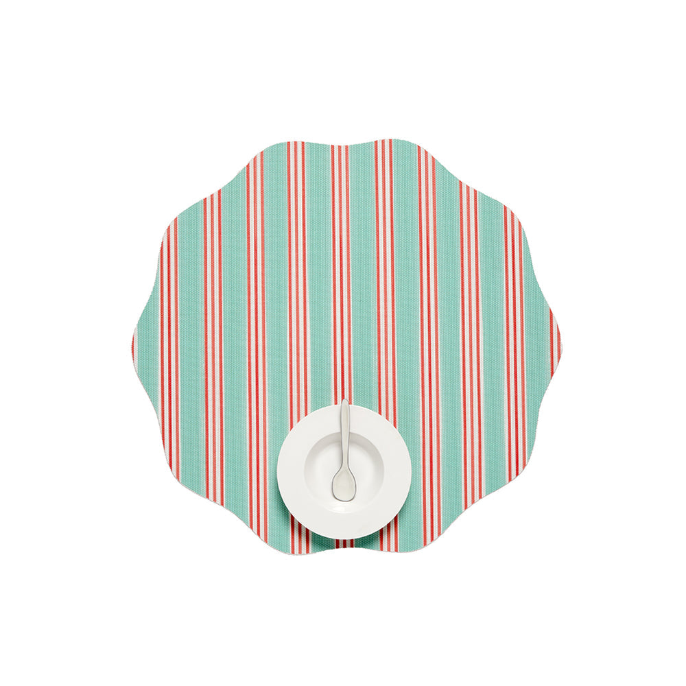 Festive Stripe Scallop Placemat
