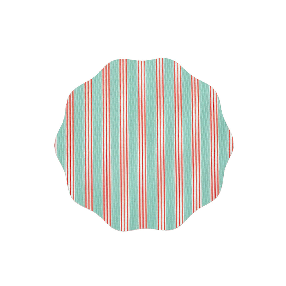 Festive Stripe Scallop Placemat