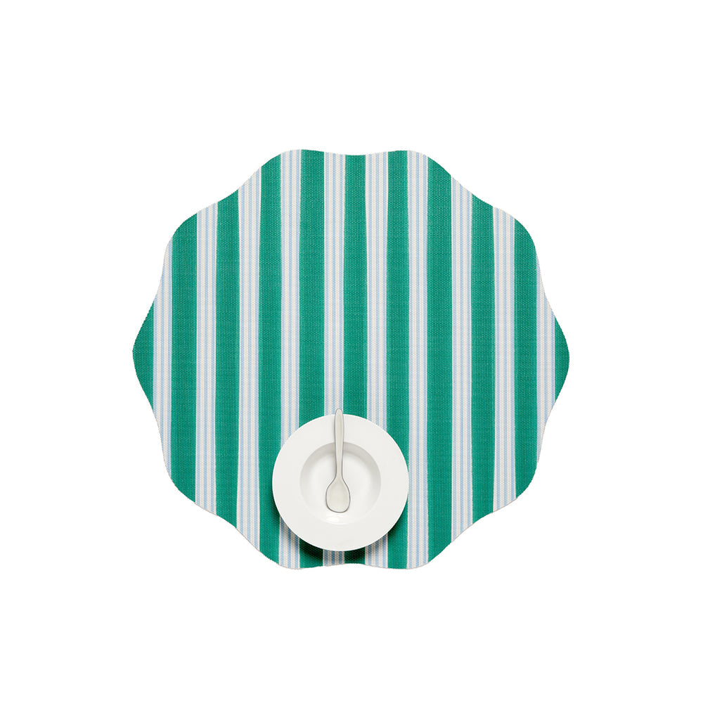 Festive Stripe Scallop Placemat