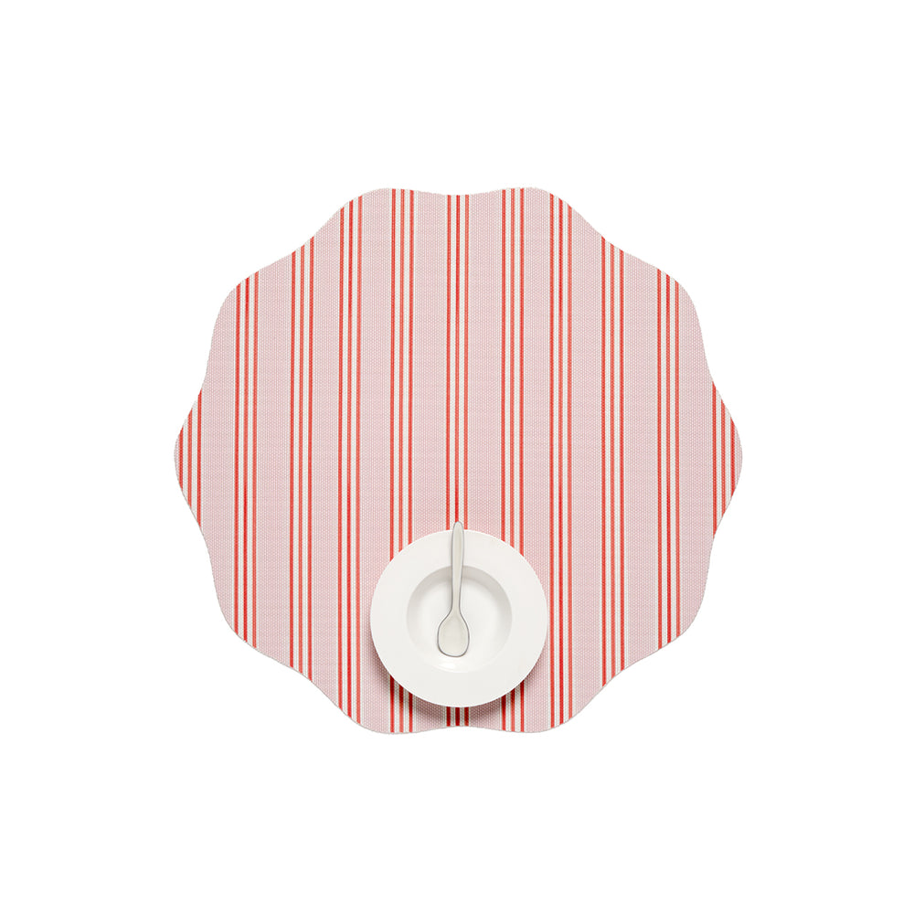 Festive Stripe Scallop Placemat