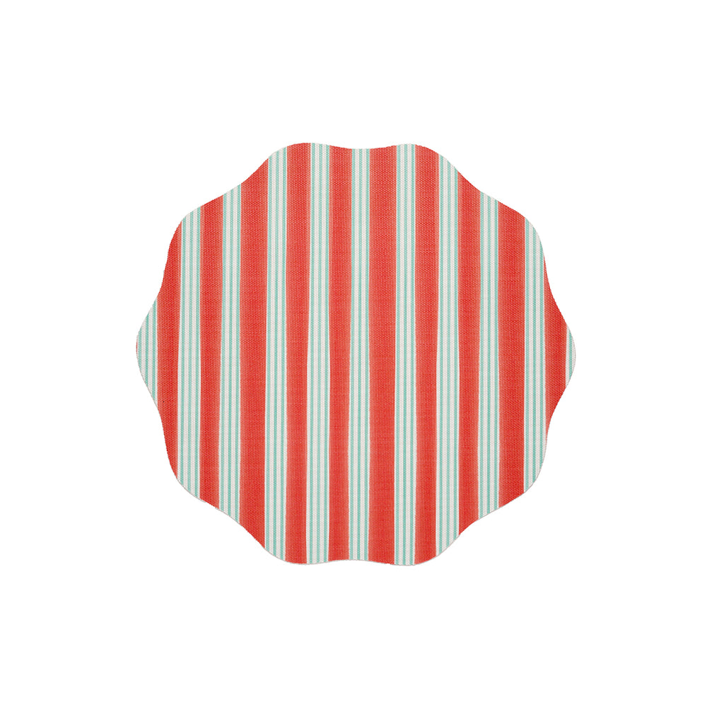 Festive Stripe Scallop Placemat