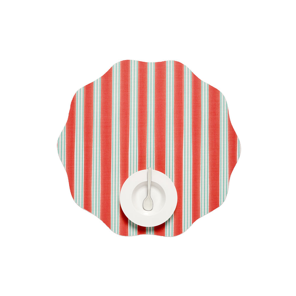 Festive Stripe Scallop Placemat