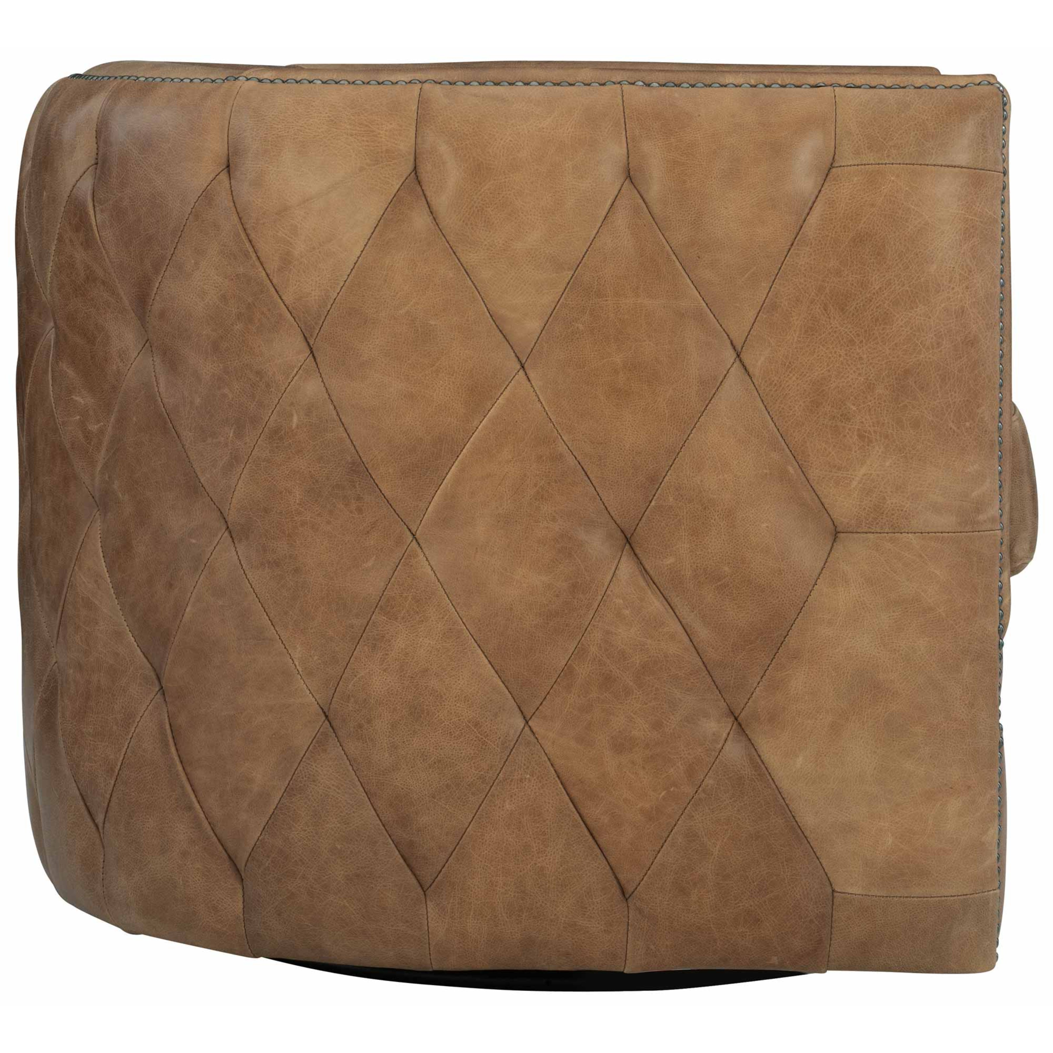 Palazzo Brown Leather Swivel Chair by Bernhardt