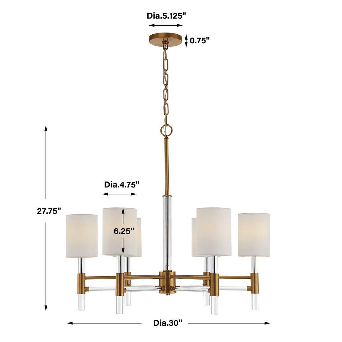 Uttermost Welkin 6 Light Modern Chandelier