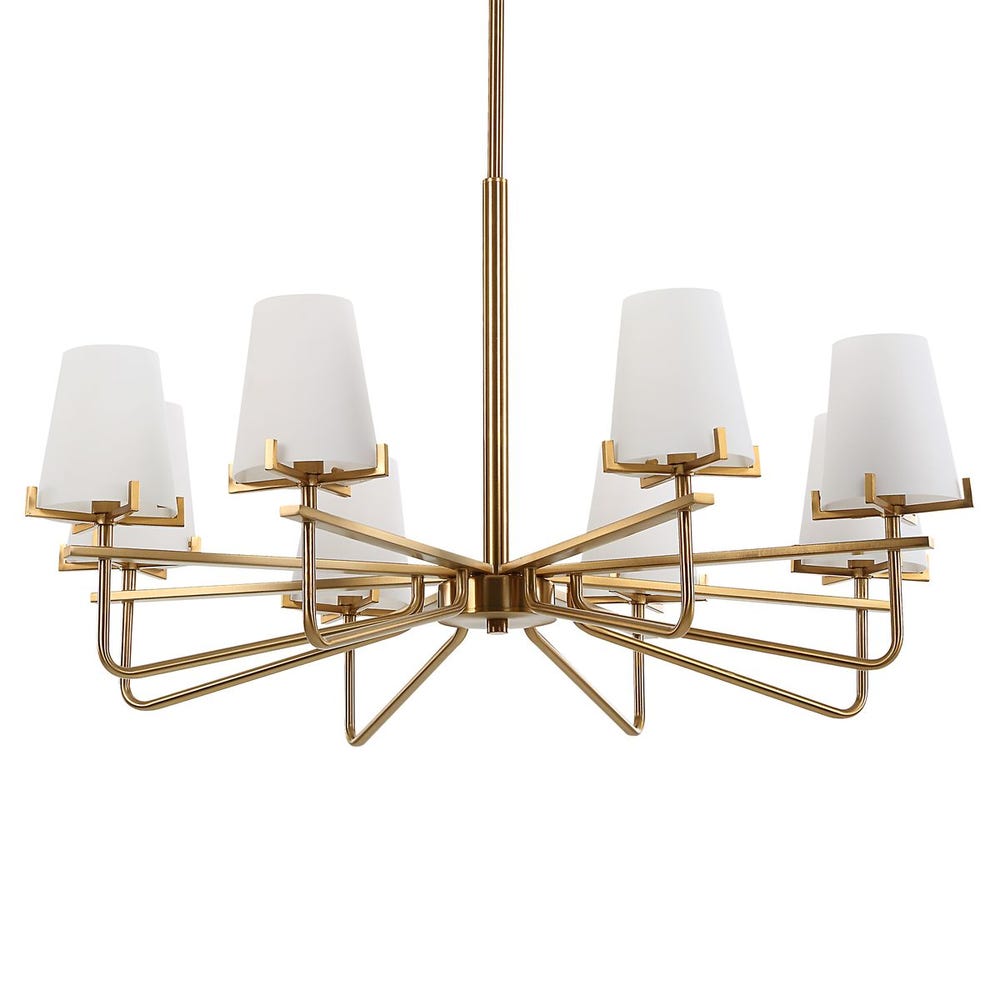 Uttermost Lassen 8 Light Brass Chandelier