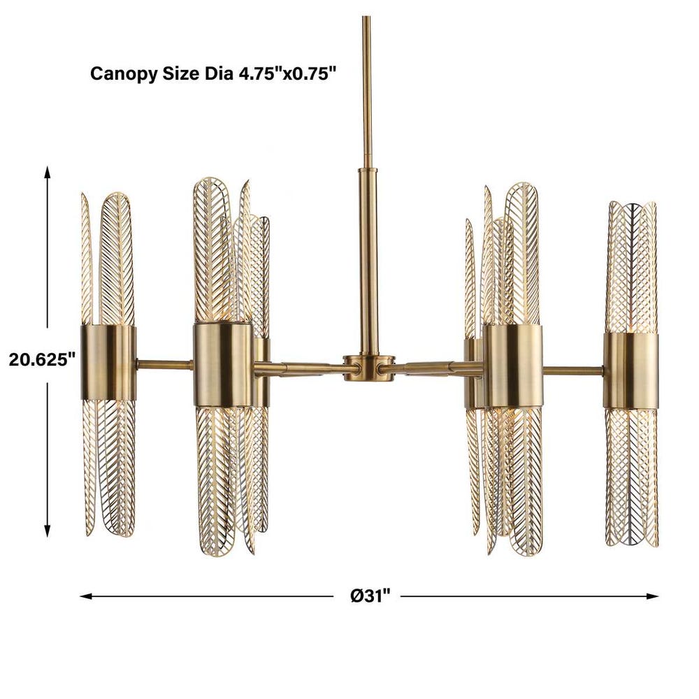 Uttermost Cret 12 Light Brass Chandelier