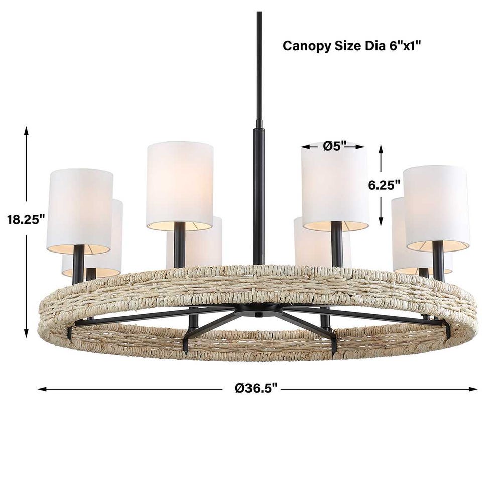 Uttermost Faiyam 8 Light Rattan Chandelier