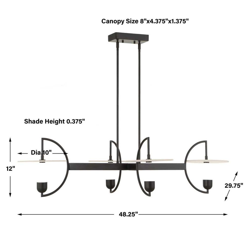 Uttermost Kyoto 4 Light Linear LED Chandelier