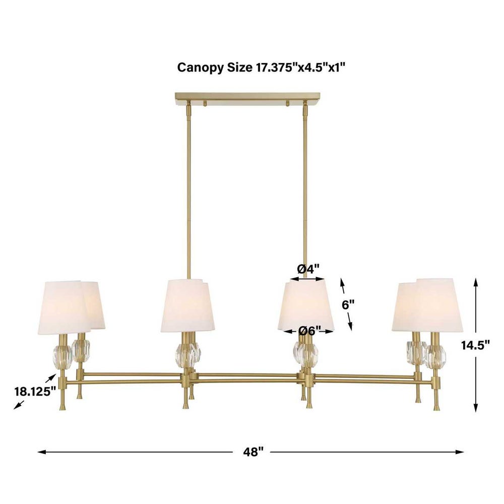 Uttermost Arques 8 Light Linear Chandelier