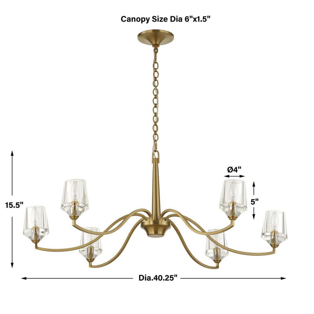 Uttermost Barcelona 6 Light Brass Chandelier