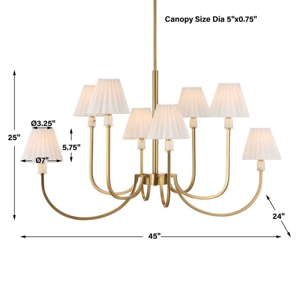 Uttermost Poppins 8 Light Brass Chandelier