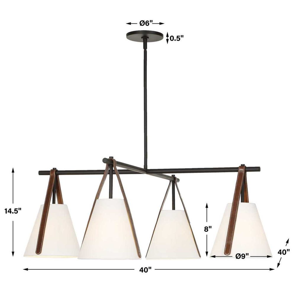 Uttermost Reins Accent Straps 4 Light Chandelier
