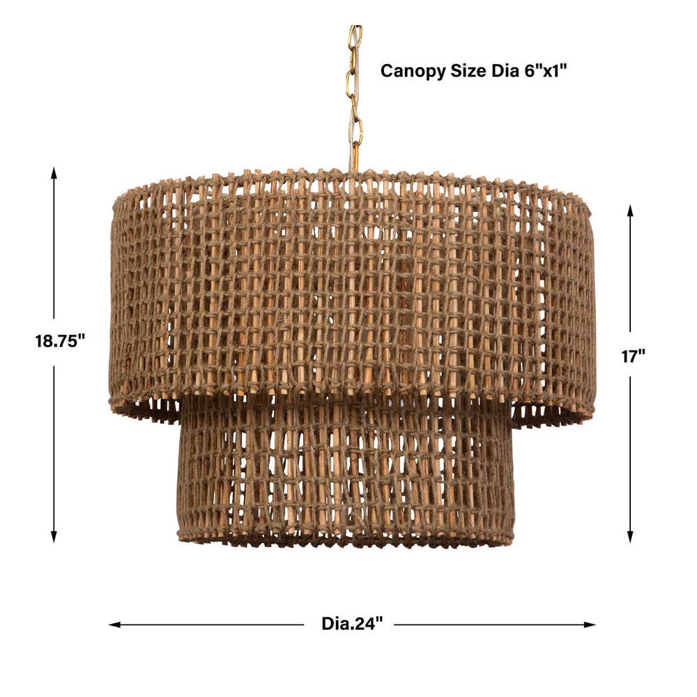 Uttermost Biswas Woven Jute 1 Light Pendant