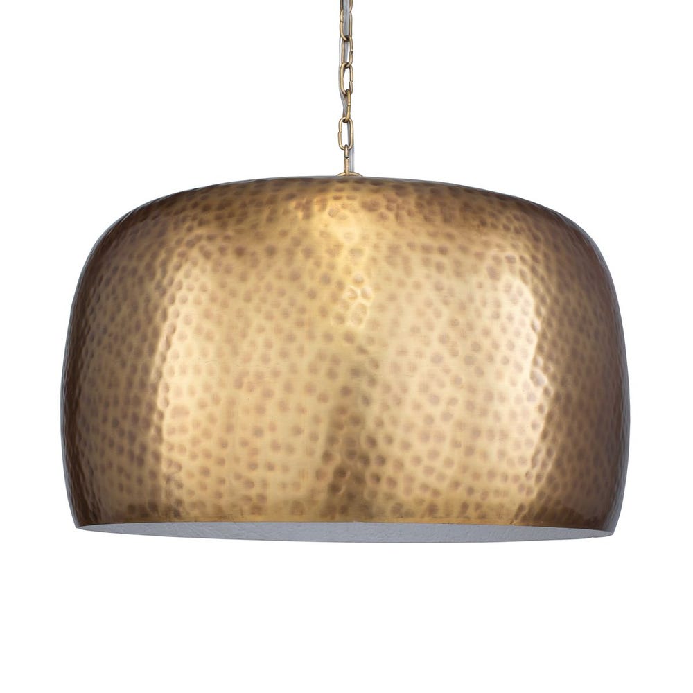 Uttermost Lemont Hammered Brass 1 Light Pendant