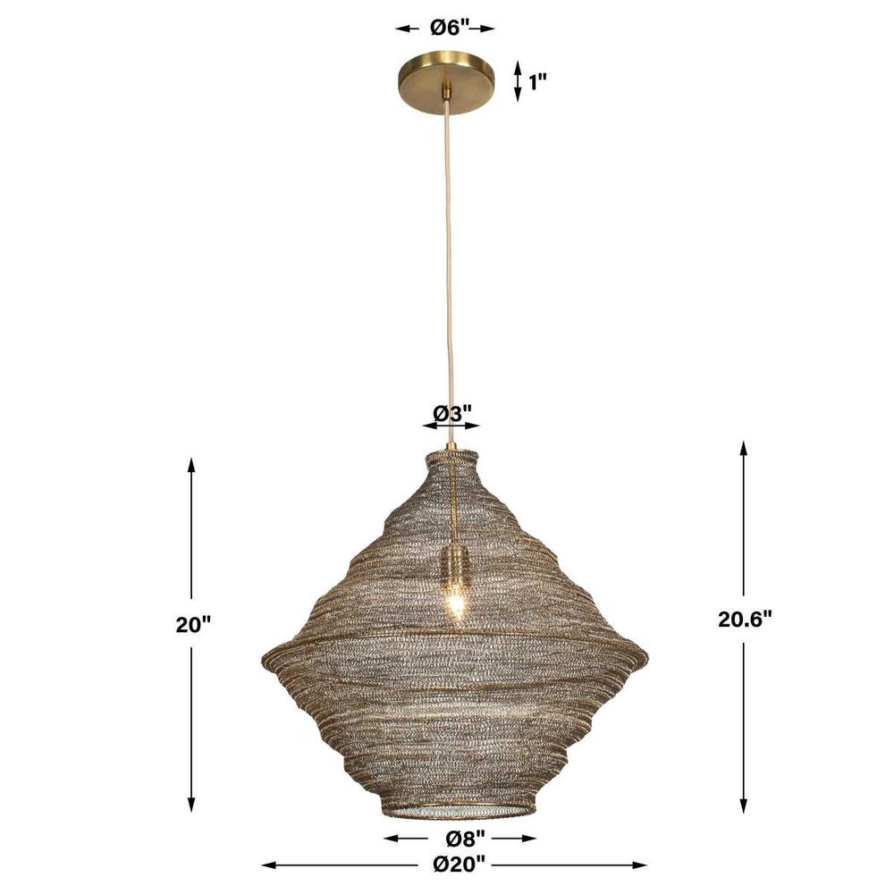 Uttermost Sigh Woven Brass 1 Light Pendant