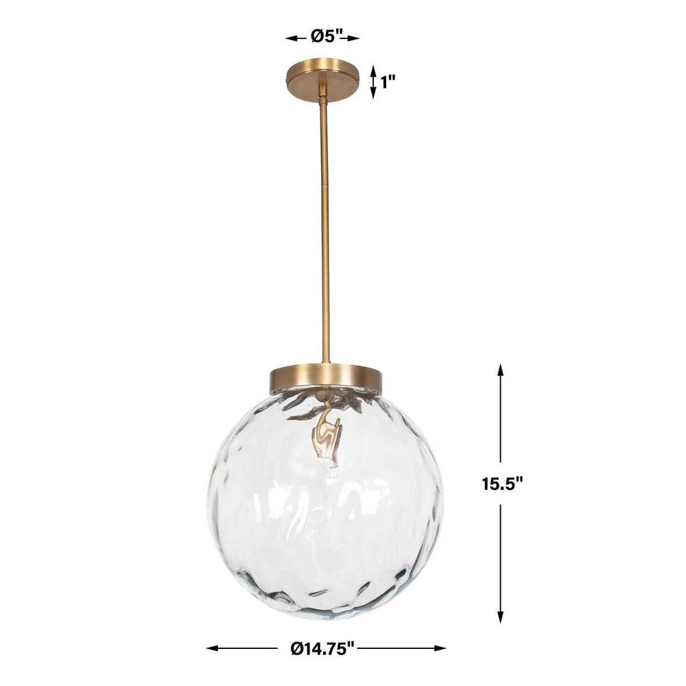 Uttermost Gaia 1 Light Watered Glass Pendant