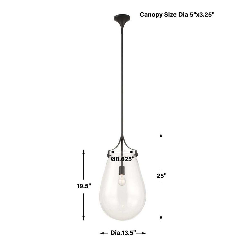 Uttermost Dewdrop 1 Light Glass Shade Pendant