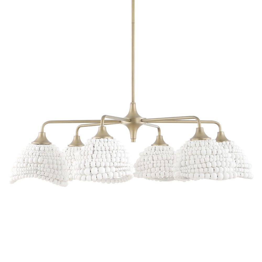 Uttermost Biddeford 6 Light White Beaded Pendant