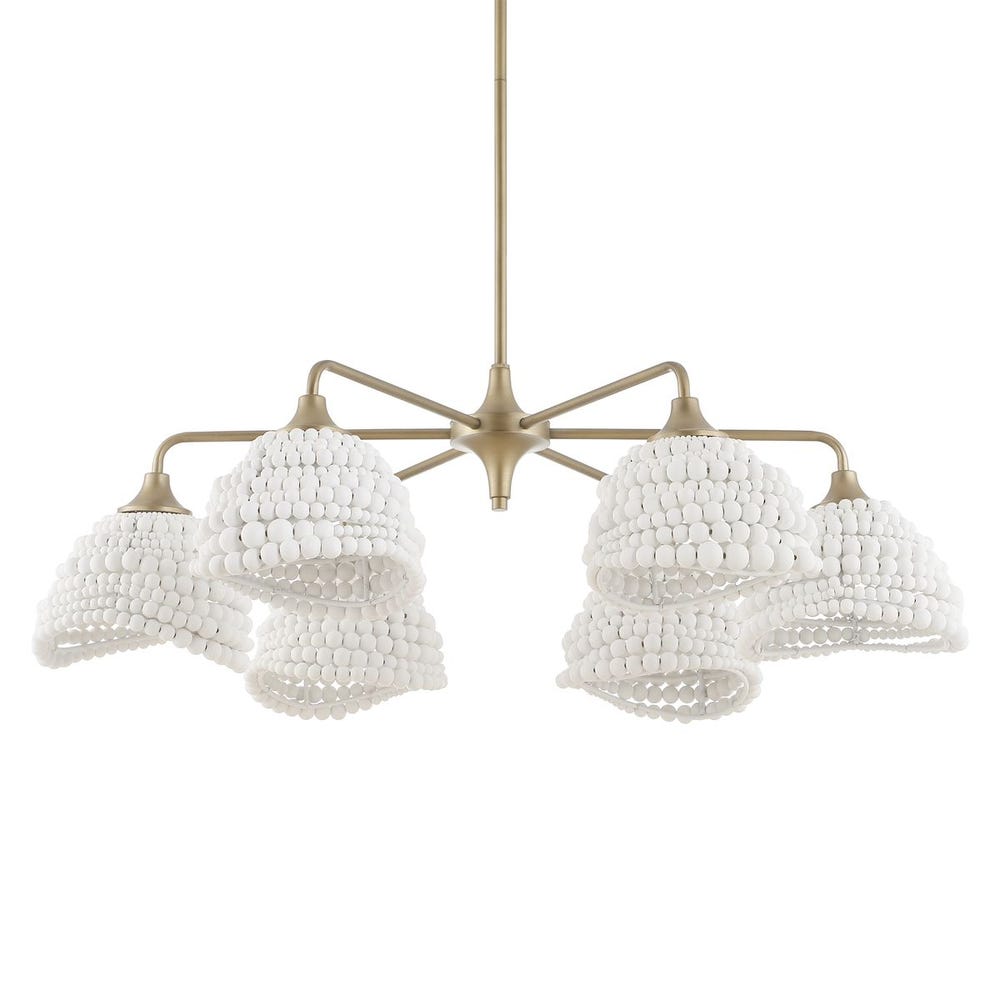 Uttermost Biddeford 6 Light White Beaded Pendant