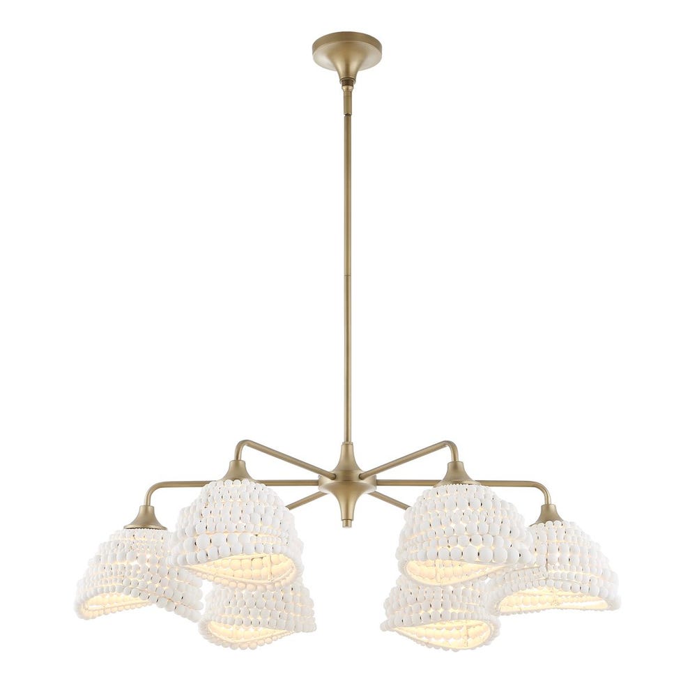 Uttermost Biddeford 6 Light White Beaded Pendant