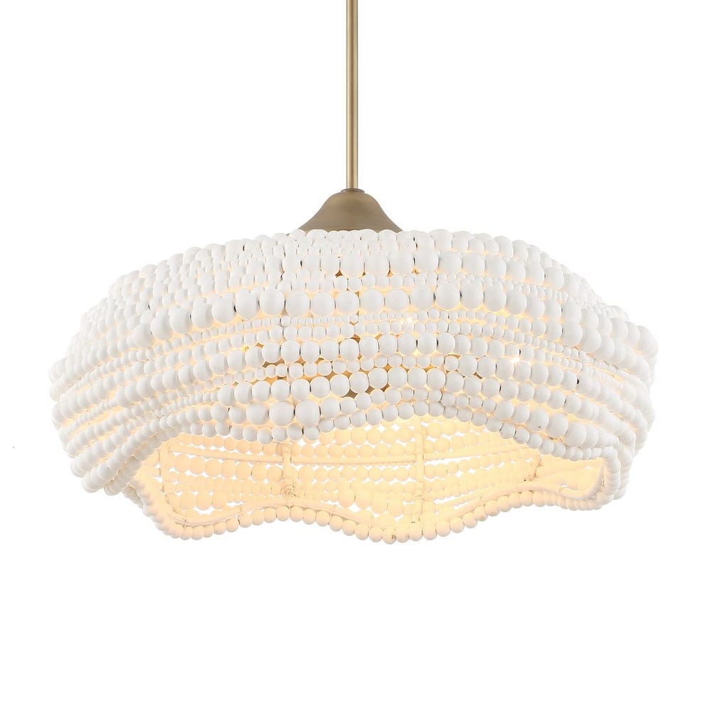 Uttermost Biddeford 5 Light White Beaded Pendant
