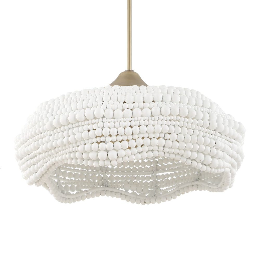 Uttermost Biddeford 5 Light White Beaded Pendant