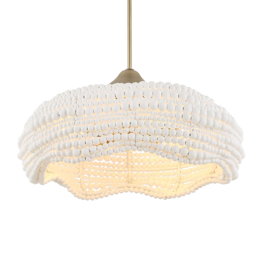 Uttermost Biddeford 5 Light White Beaded Pendant