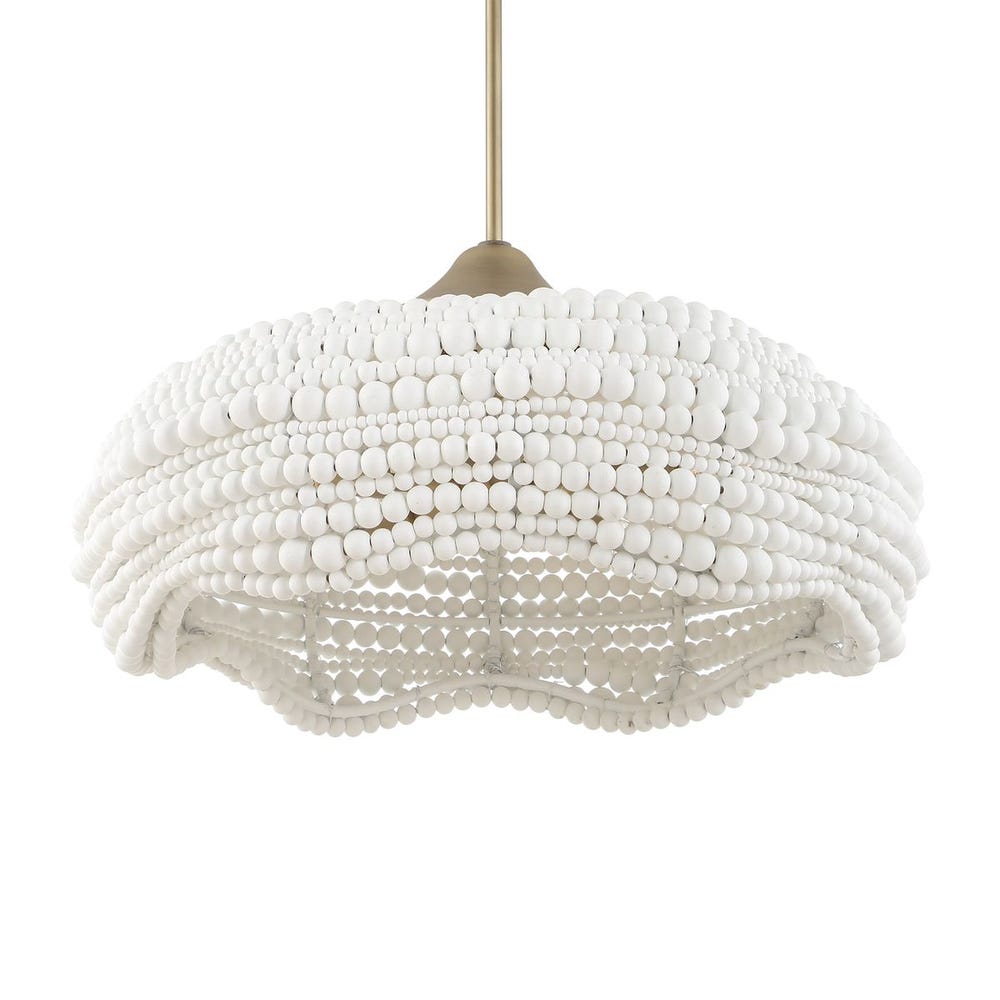 Uttermost Biddeford 5 Light White Beaded Pendant