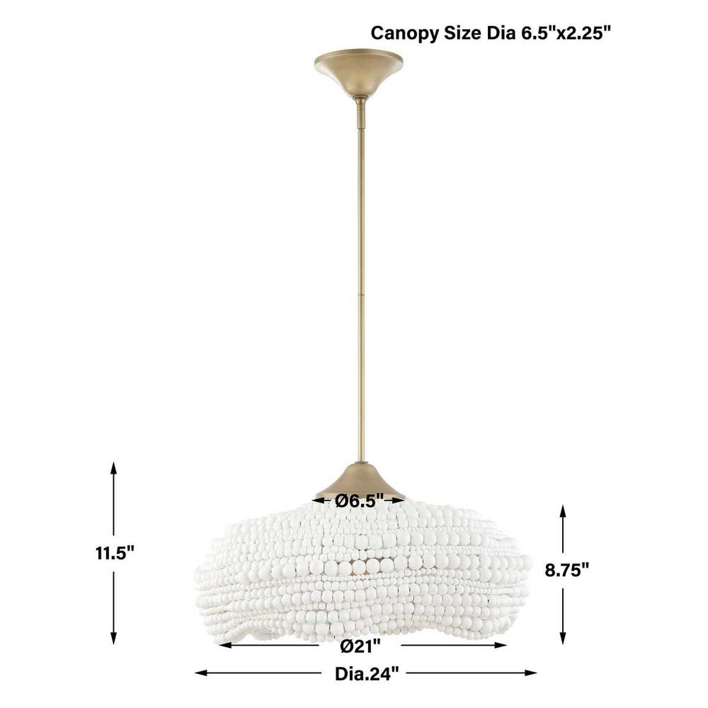 Uttermost Biddeford 5 Light White Beaded Pendant