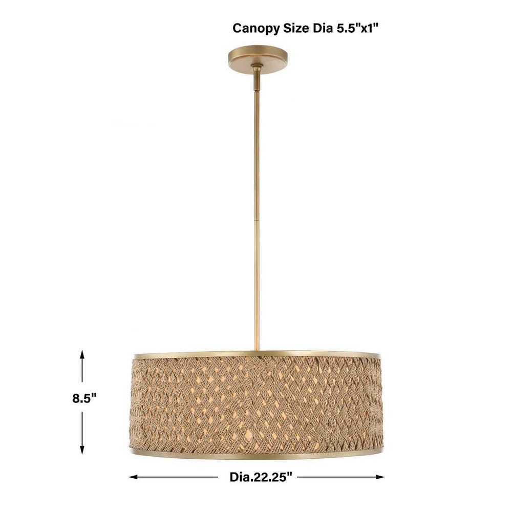 Uttermost Pinchot 4 Light Rattan Drum Pendant