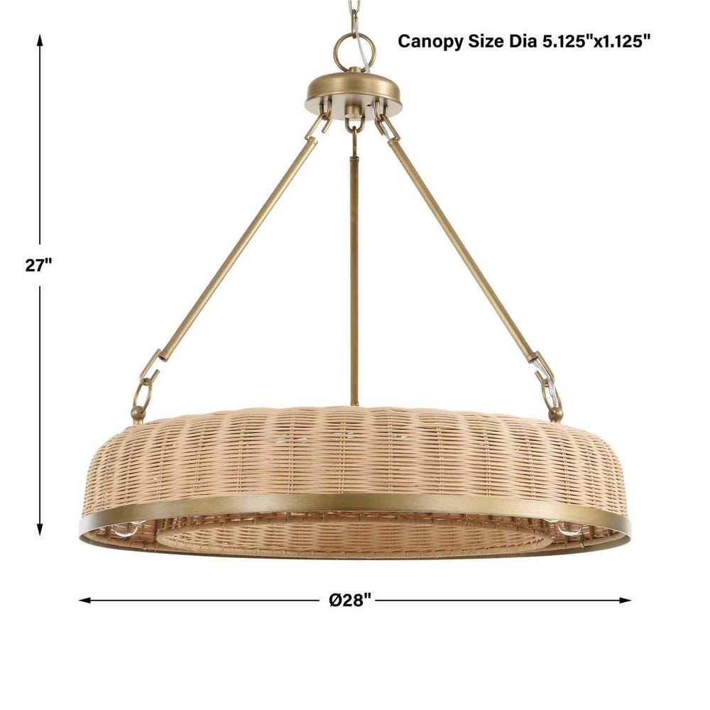 Uttermost Ladakh 9 Light Round Wicker Pendant