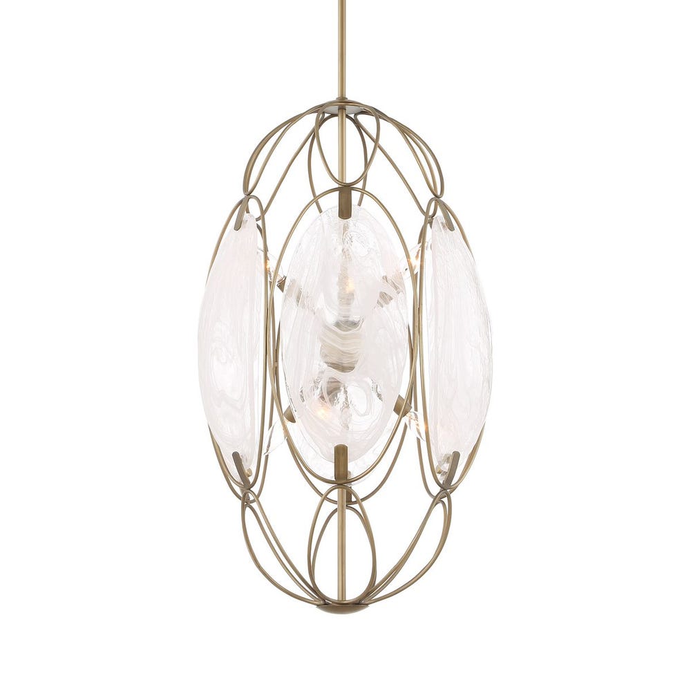 Uttermost Valencia 6 Light Glass Panel Pendant