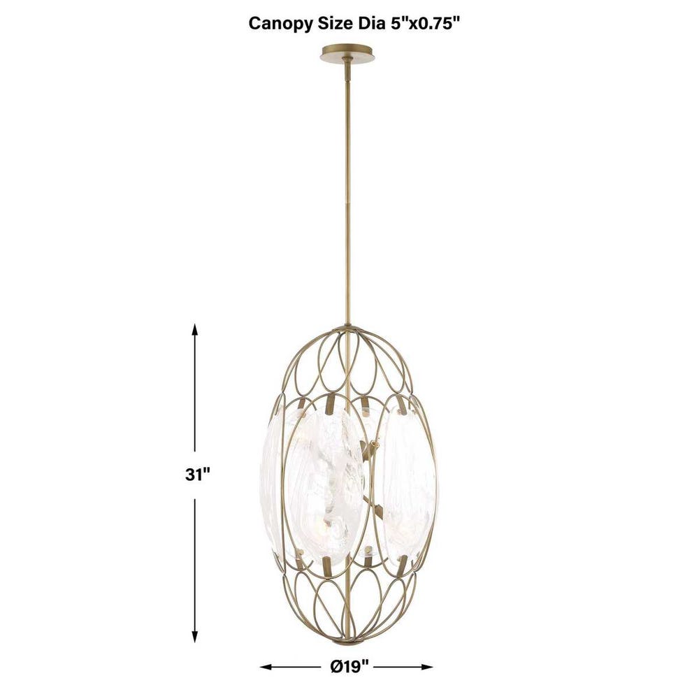 Uttermost Valencia 6 Light Glass Panel Pendant