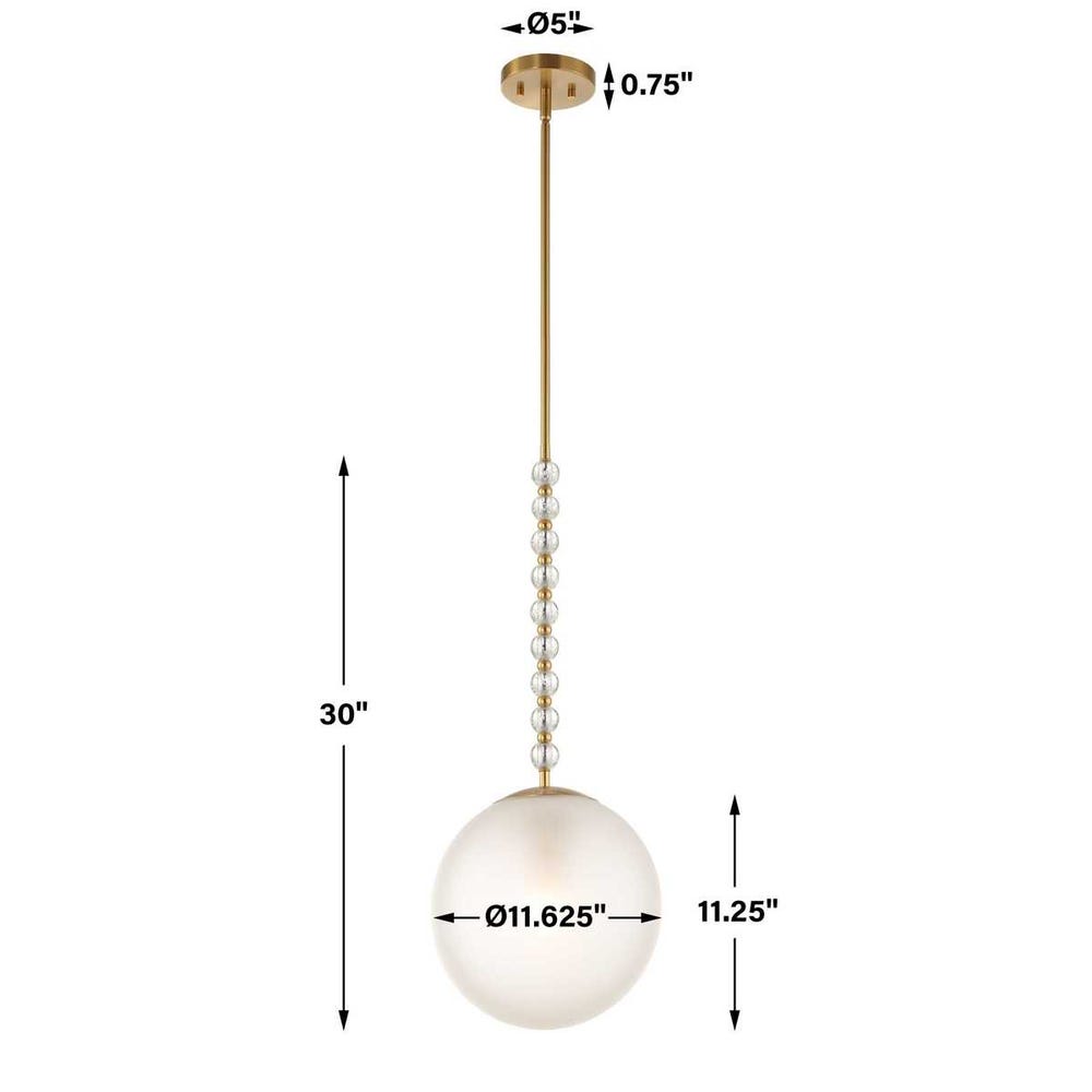 Uttermost Ripple 1 Light Frost Glass Pendant