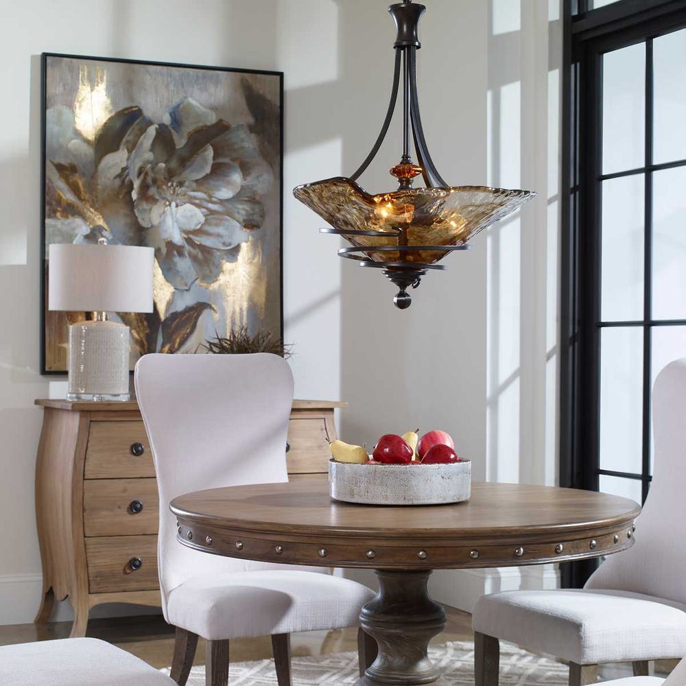 Uttermost Vitalia 3 Light Oil Rubbed Bronze Pendant